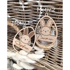 Osterdeko personalisiert aus Holz mit gravour | Ostergeschenk | Anhänger Ostern mit Name | Ostern | Osteranhänger