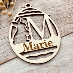 Osterdeko personalisiert aus Holz | Holzanhänger zu Ostern | Anhänger mit Namen | individuelles Osterei | Osteranhänger