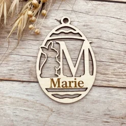Osterdeko personalisiert aus Holz | Holzanhänger zu Ostern | Anhänger mit Namen | individuelles Osterei | Osteranhänger