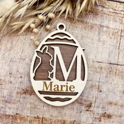 Osterdeko personalisiert aus Holz | Holzanhänger zu Ostern | Anhänger mit Namen | individuelles Osterei | Osteranhänger