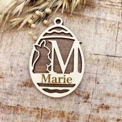 Osterdeko personalisiert aus Holz | Holzanhänger zu Ostern | Anhänger mit Namen | individuelles Osterei | Osteranhänger