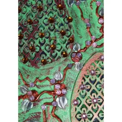 Osterdeko SHABBY OSTERN abstrakte Malerei Collage auf einem ovalen Keilrahmen Künstler-Ei Wanddeko  Osterdekoration