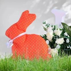 Osterdeko Tisch/ Stoff Herzen/ Mitbringsel Ostern/ Osterhasen Deko /Landhaus Deko/ Küchendeko/ Osterdeko orange