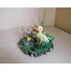 Osterdeko Unikat: Küken & Hase im Garten – Geldgeschenk zu Ostern mit Teelicht & Ostereiern