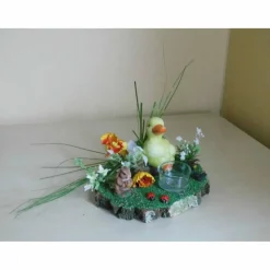 Osterdeko Unikat: Küken & Hase im Garten – Geldgeschenk zu Ostern mit Teelicht & Ostereiern