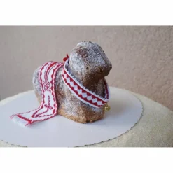 Osterdeko, Weiheset für das Osterlamm,  rot weiß Kreuzstich