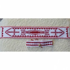 Osterdeko, Weiheset für das Osterlamm,  rot weiß Kreuzstich