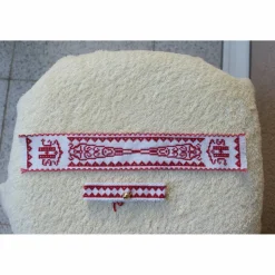 Osterdeko, Weiheset für das Osterlamm,  rot weiß Kreuzstich