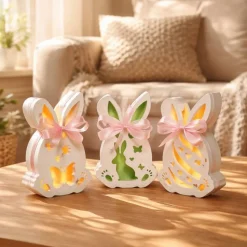 Osterdekoration - 3-er Set - Ostereier Hasen