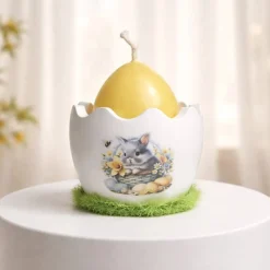 Osterdekoration - 2-er Set - Osterei mit Kerze