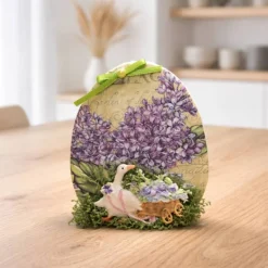 Osterdekoration - 2-er Set - Kerze und Osterei mit Kaltporzellan Verzierung