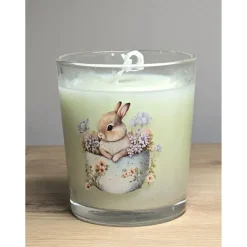 Osterdekoration - 2-er Set - Kerze im Glas und Osterei mit Kaltporzellan Verzierung