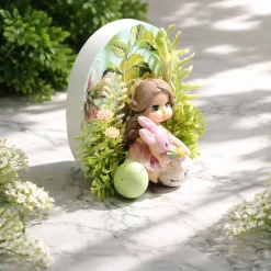 Osterdekoration - 2-er Set - Kerze im Glas und Osterei mit Kaltporzellan Verzierung