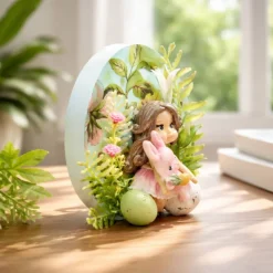 Osterdekoration - 2-er Set - Kerze im Glas und Osterei mit Kaltporzellan Verzierung