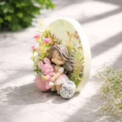 Osterdekoration - 2-er Set - Kerze im Glas und Osterei mit Kaltporzellan Verzierung