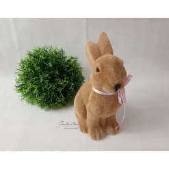 Osterdekoration - Hase - Osterhase - Braun beflockt