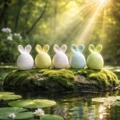 Osterdekoration - Osterei mit Hasenohren - 5 Farben