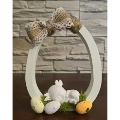 Osterdekoration - Ostereier mit Schleife und Baby Reh - Rentier -