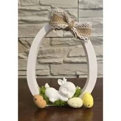 Osterdekoration - Ostereier mit Schleife und Baby Reh - Rentier -