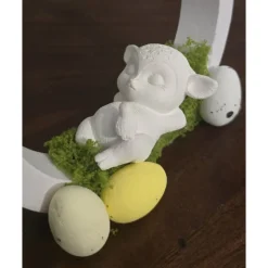 Osterdekoration - Ostereier mit Schleife und Baby Reh - Rentier -