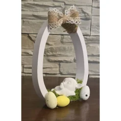 Osterdekoration - Ostereier mit Schleife und Baby Reh - Rentier -