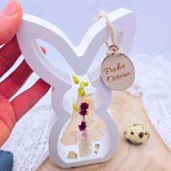 Osterdekoration | Osterhase Dekofigur | Frühlingsdeko | Trockenblumen | Osterdeko minimalistisch | Tischdeko Ostern