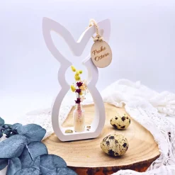 Osterdekoration | Osterhase Dekofigur | Frühlingsdeko | Trockenblumen | Osterdeko minimalistisch | Tischdeko Ostern