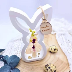 Osterdekoration | Osterhase Dekofigur | Frühlingsdeko | Trockenblumen | Osterdeko minimalistisch | Tischdeko Ostern