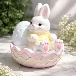 Osterdekoration - Osterhase im Auto - Handbemalt -