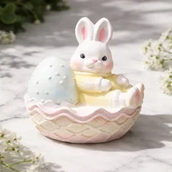 Osterdekoration - Osterhase im Auto - Handbemalt -