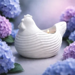 Osterdekoration - Teelichthalter - Osterhuhn -