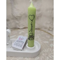 Oster-Deko-Set „Hallo Ostern“ – Modernes Tablett mit Hase & Kerze