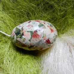 Osterei aus Gänseei – italienisches Buntpapier, Decoupage-Technik, handgemachte Dekoration