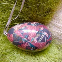 Osterei aus Gänseei – italienisches Buntpapier, Decoupage-Technik, handgemachte Dekoration