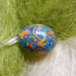 Osterei beklebt mit italienischem Florentiner Papier in Decoupage-Technik Osterdekoration