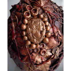 Osterei COCOONED Osterdeko  Keramikei dekoriert mit Modeliermasse im Steampunk-Stil Viktorianisch Deko-Ei Mystisches Ei