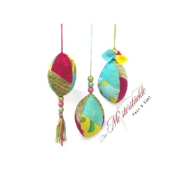 Osterei Dekoeier Gänsei-groß  bunt handgemacht