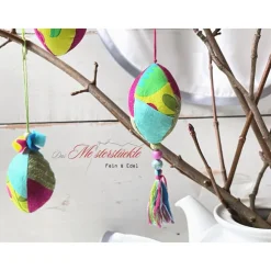 Osterei Dekoeier Gänsei-groß  bunt handgemacht