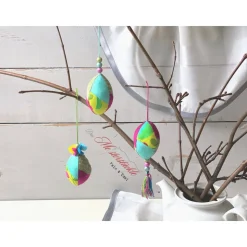 Osterei Dekoeier Gänsei-groß  bunt handgemacht