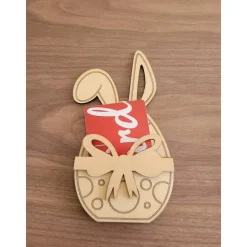 Osterei für Geldschein oder Gutscheinkarte als Verpackung aus Holz.Personalisierbar,für Ostern als Geschenk
