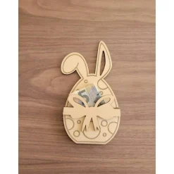 Osterei für Geldschein oder Gutscheinkarte als Verpackung aus Holz.Personalisierbar,für Ostern als Geschenk