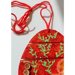 Osterei GÄNSEBLÜMCHEN Collage Acrylmalerei auf einem Holzei Künstler-Ei Wanddeko Collage Blütenbild Osterdekoration