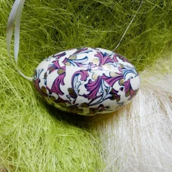 Osterei Gänseei mit italienischem Florentiner Buntpapier – einzigartiges Dekorationsstück in Decoupage-Technik