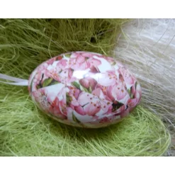 Osterei Gänseei mit italienischem Buntpapier – Einzigartige Decoupage-Dekoration 9-10 cm