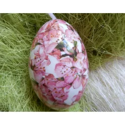 Osterei Gänseei mit italienischem Buntpapier – Einzigartige Decoupage-Dekoration 9-10 cm