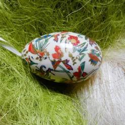 Osterei Gänseei mit italienischem Florentiner Buntpapier – Decoupage-Technik, handgemachte Dekoration, Geschenkidee