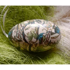 Osterei Gänseei mit italienischem Florentiner Buntpapier – einzigartiges Dekorationsstück in Decoupage-Technik