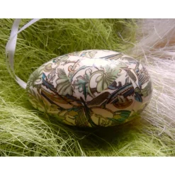 Osterei Gänseei mit italienischem Florentiner Buntpapier – einzigartiges Dekorationsstück in Decoupage-Technik