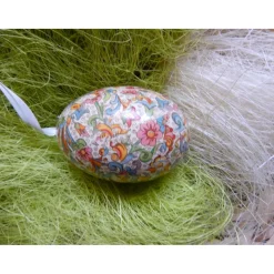 Osterei Gänseei mit italienischem Buntpapier – Einzigartige Decoupage-Dekoration 8-9 cm