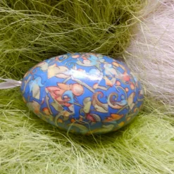 Osterei Gänseei mit italienischem Buntpapier – Einzigartige Decoupage-Dekoration 8-9 cm